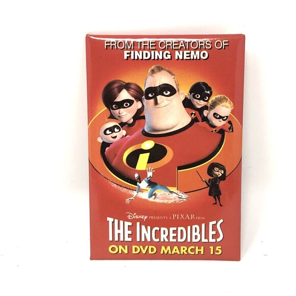 Walt Disney Movie Button Pins VTG 90s Country Bears Monsters Icredibles Lot of 5 - Picture 3 of 6